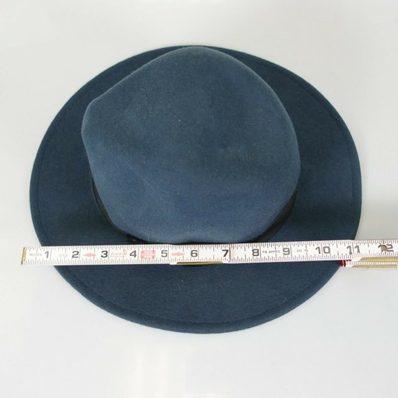 C.C Women's 100% Wool Navy Blue Fedora Hat OS‎ Classic Suede Genuine Felted Fur - Picture 5 of 8